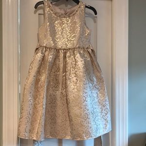 Girls size 8 gold shimmery dress
